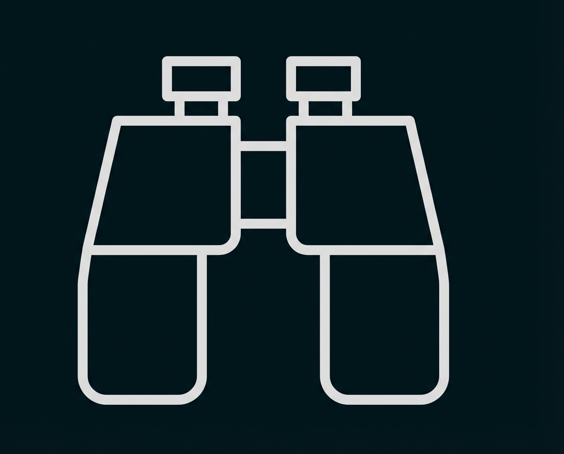 Schwarz-weißes Icon eines Fernglases